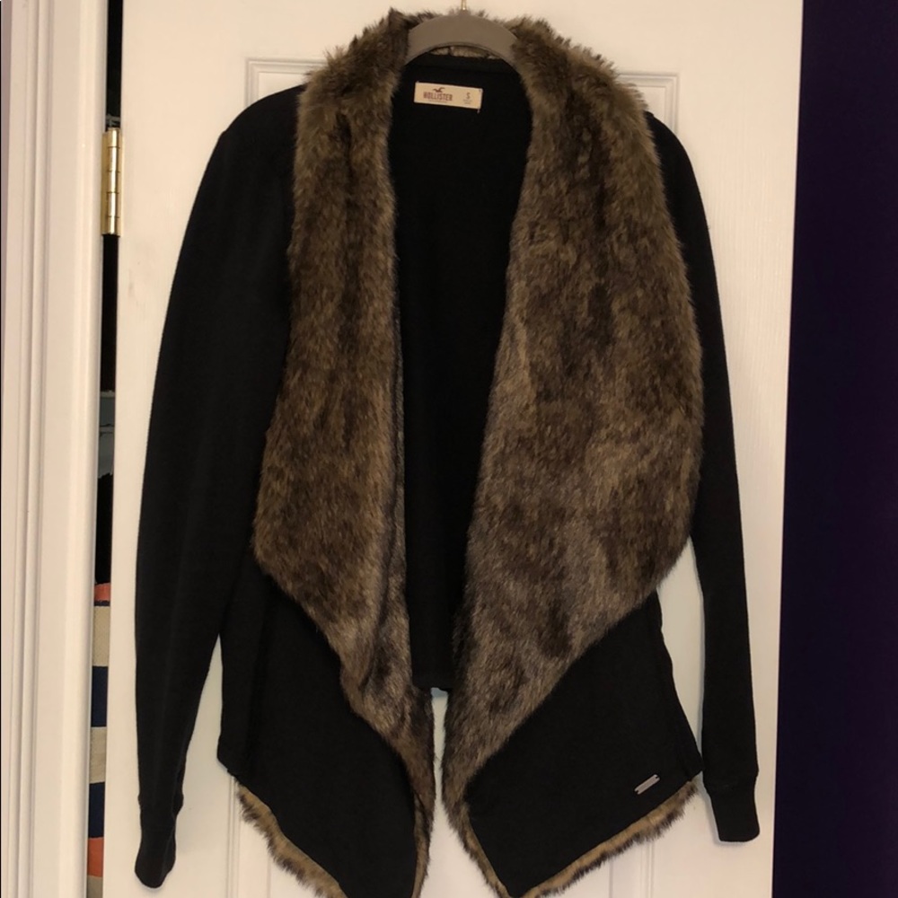 Faux fur cardigan